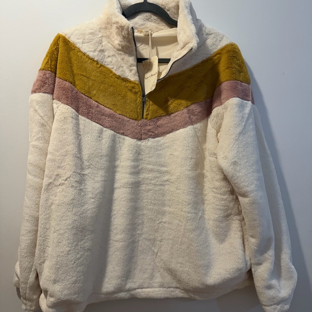 Hem & Thread Cream Fleece Jacket